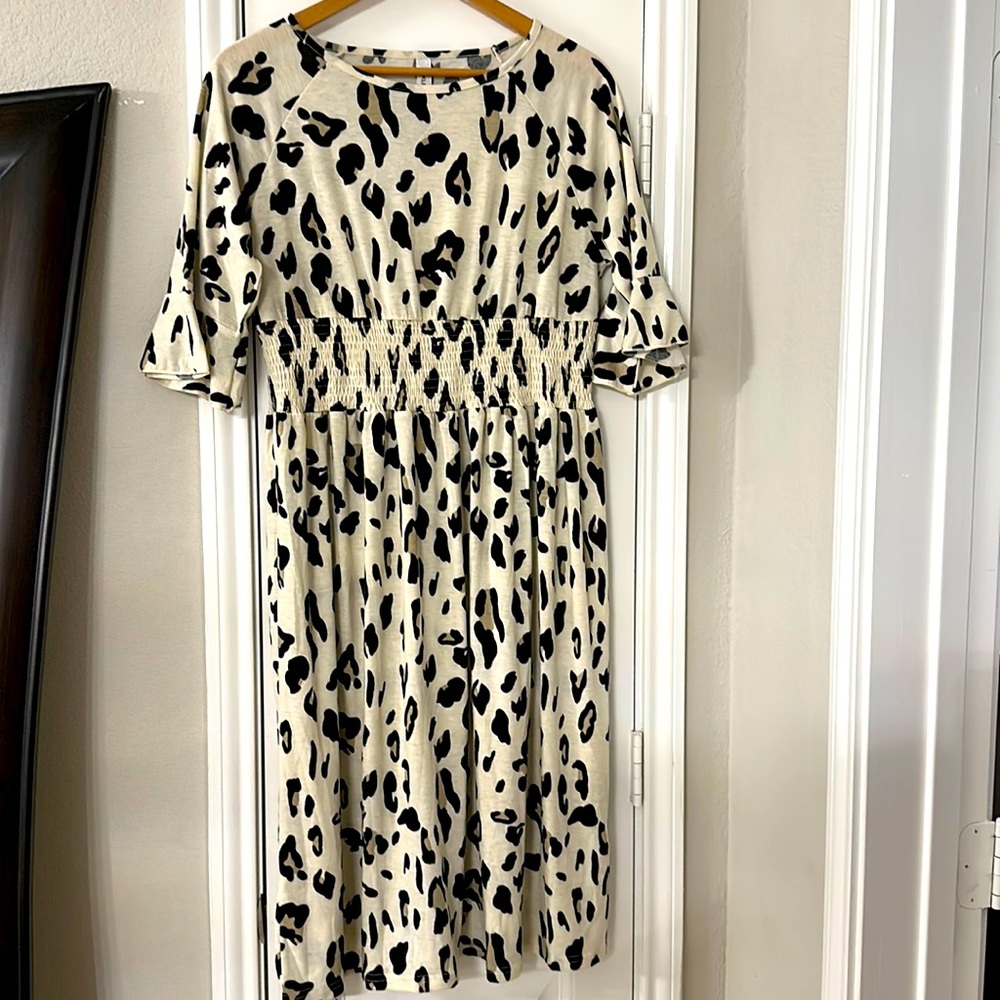 flowy leopard print dress